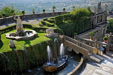 Fountain Fontana della Rometta e di Roma, Renaissance garden of Villa d'Este, water features,