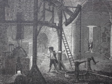 Humphrey Potter, the alleged inventor of the automatic control of a steam engine, 1712, digitally