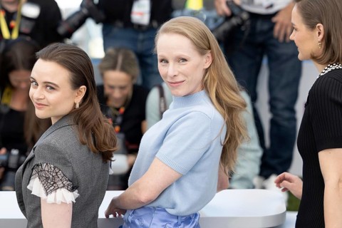 Cannes, France - 15.5.2024: Lena Urzendowsky, Susanne Wüst and Luise Heyer during the photocall for