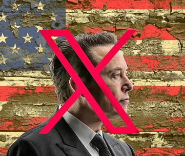 Symbolic image, USA destroyer Elon Musk eleminated by his own Twitter-X, social media, hate speech,
