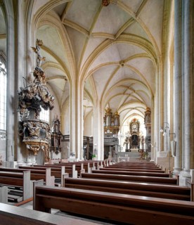St Peter and Paul Cathedral, interior view with the pulpit, Museum Zeitzer Schloss Moritzburg,