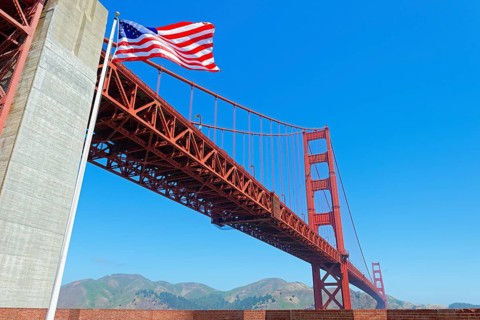 View of Golden Gate Bridge, San Francisco, California, USA