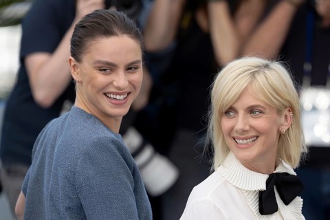 Cannes, France - 15.5.2024: Angelina Woreth and Mélanie Laurent during the photocall for QUI BRILLE