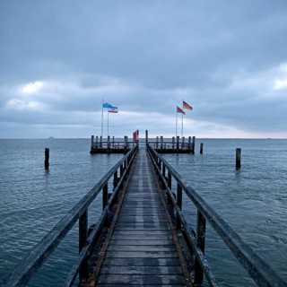 Sailors' Bridge, one of several sea bridges on Föhr, Wyk auf Föhr, North Frisia,