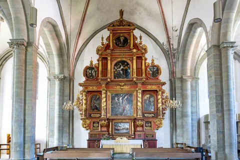 Altar of the Great St Mary's Church in Lippstadt, North Rhine-Westphalia, Germany