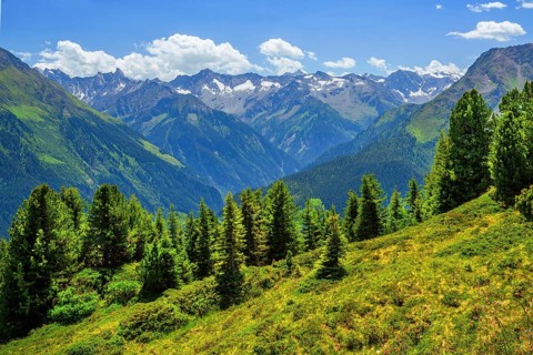Mountain landscape in the Penken hiking area, Mayrhofen, Zillertal, Zillertal Alps, Tyrol, Austria