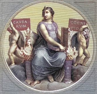 Philosophy, symbolic representation in the Vatican, after a painting by Raphael, Rome, Italy