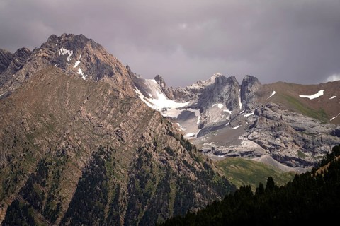 Mountain landscape in the Valle de Otal near Torla-Ordesa, Spain