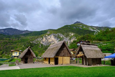 Museo di Palafitte, Pile Dwelling Museum, Lake Ledro, Lago di Ledro, Trentino, Italy