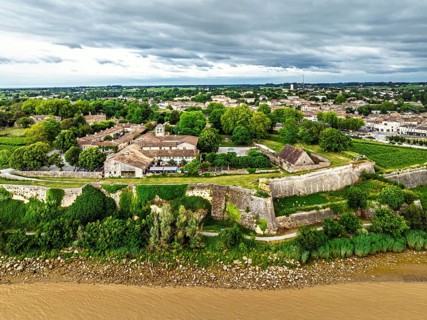 Citadel of Blaye from a drone, Blaye, Gironde Estuary, France