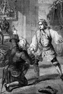 During one of his visits to Hanover in June 1727, King George II receives the news of his father's