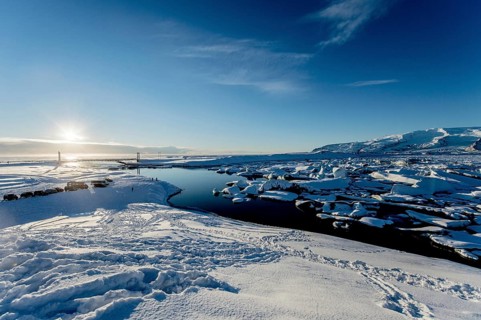 Jökulsarlon, icebergs, glacial lake, Vatnajökull glacier, winter, snow, Iceland* Jökulsarlon,