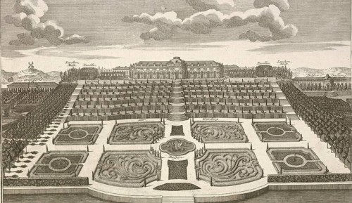 Royal pleasure palace and garden of Sanssouci, Potsdam, Germany, c. 1880, digitally restored