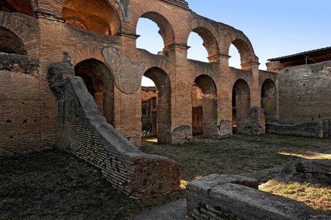 Ruins of the Baths of the Seven Sages, Terme dei Sette Sapienti, Roman bathhouse, ancient port city