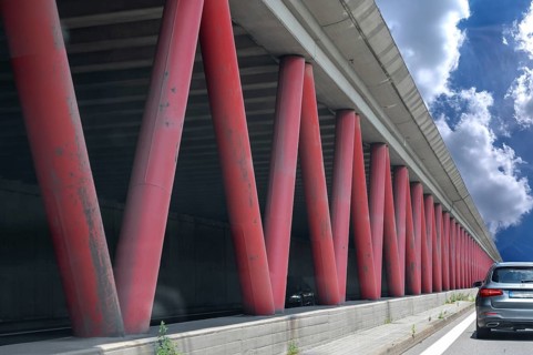 Gallery on the Ravensburg bypass on the A 89 motorway, Baden-Württemberg, Germany