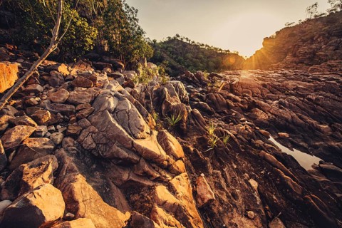 Sunrise Edith Falls in northern Australia, Australia