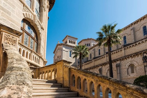 Palace of Justice and Cathedral, Old Town, Cote d'Azur, Monaco