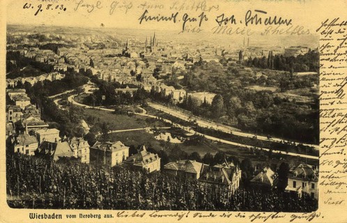 Historical postcard, picture postcard, Wiesbaden, Hesse, Germany, digitally enhanced reproduction