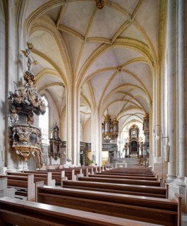 St Peter and Paul Cathedral, interior view with the pulpit, Museum Zeitzer Schloss Moritzburg,