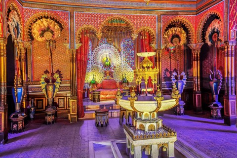 Interior of the Moorish Kiosk in the park of Linderhof Palace, Ettal, Ammertal, Upper Bavaria,