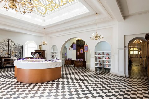 Interior view, salesroom, Perfumery Molinard, perfume manufacturer, Grasse, Alpes Maritimes,