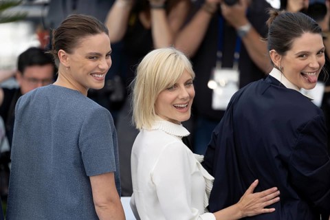 Cannes, France - 15.5.2024: Angelina Woreth, Mélanie Laurent and Joséphine Japy during the