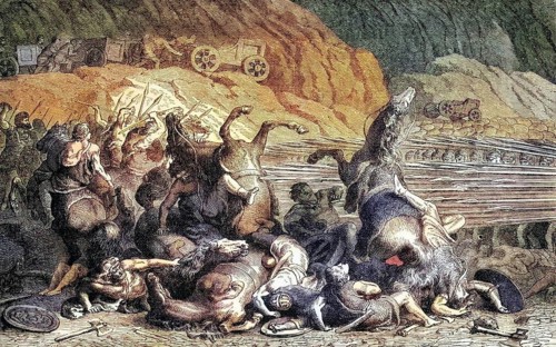 The Spartan Phlanx, Spartan army, in battle against the Thracians in Pelfast, 4th century BC,