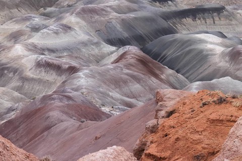 Colorful deposits of the Chinle Formation exposed at Little Painted Desert County Park near