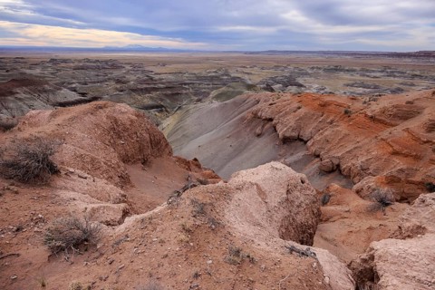 Colorful deposits of the Chinle Formation exposed at Little Painted Desert County Park near