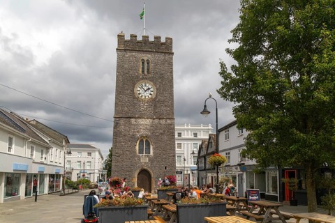 St Leonard's Tower, or the 'Clock Tower', Newton Abbot, Devon, England, UK