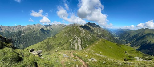 View from the Hornfeldspitz, Schladminger Tauern, Sölktäler nature park Park, St. Nikolei, Styria,