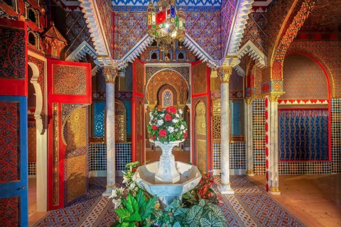 Interior of the Moroccan House in the park of Linderhof Palace, Ettal, Ammertal, Upper Bavaria,
