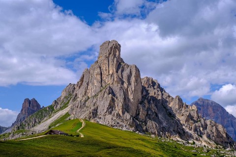 Pass Giau, Ra Gusela mountain, Ampezzo Dolomites, Cadore, Veneto, Italy