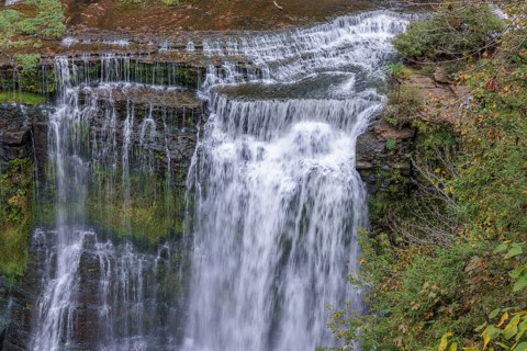 Top of Burgess Falls along the River Trail, Falling Water River, Burgess Falls State Park near