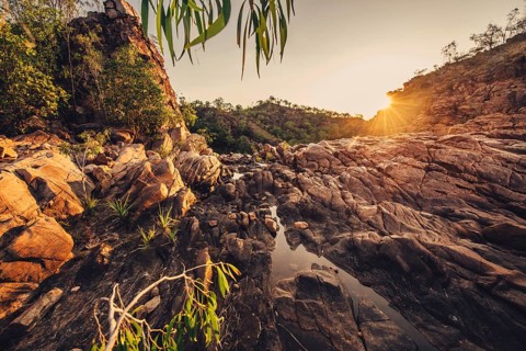 Sunrise Edith Falls in northern Australia, Australia