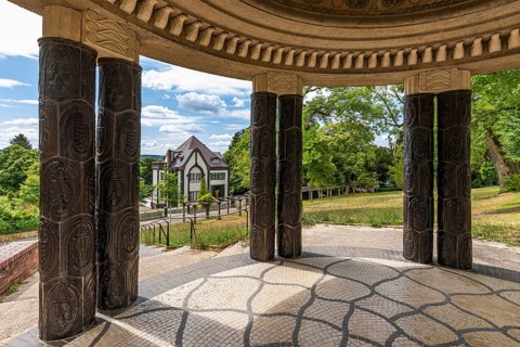 Garden pavilion (Swan Temple) by Albin Müller and Haus Behrens, Art Nouveau, Mathildenhöhe