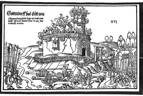 Gattendorf Castle in the Middle Ages, District of Hof in Bavaria, Germany, Historical, digitally