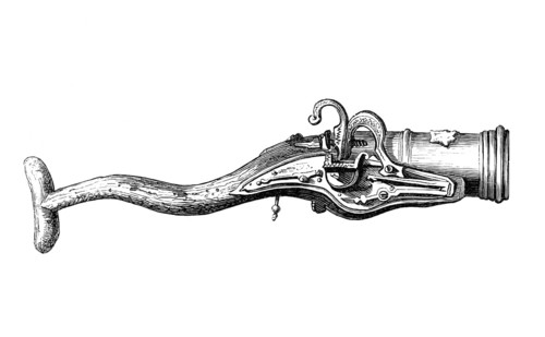 Hand mortar from the early 17th century, used for throwing fuse grenades, from the book The British