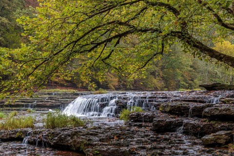 Falling Water Cascades in Burgess Falls State Park near Cookeville, Tennessee