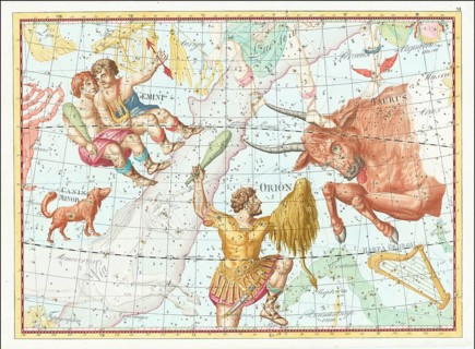Zodiac sign, constellation, star chart, universe, astrology, horoscope, after Johann Elert Bode (19