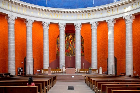 Interior view of Ludwigskirche, St Ludwig, the main Catholic church in Darmstadt, Hesse, Germany