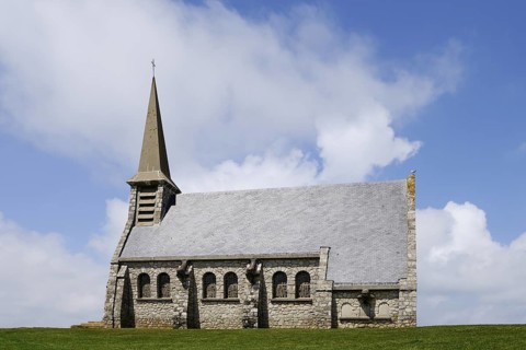 Chapel of Notre Dame de la Garde, patron saint of sailors, Etretat, Seine-Maritime, Normandy,