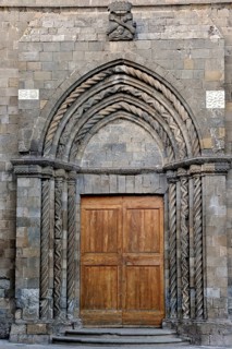Portal of the church Chiesa di San Francesco, late Gothic, 13th century, Piazza Matteotti, historic