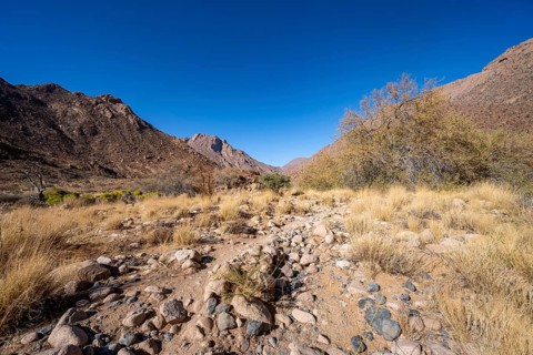 Tsisab Gorge, White Lady Trail, desert landscape, Brandberg, Erongo, Damaraland, Namibia