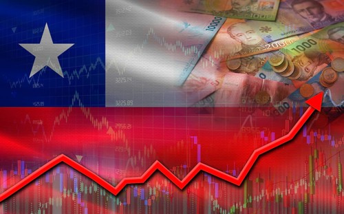 Chile economic growth on financial graph. Chile financial growth on market graph