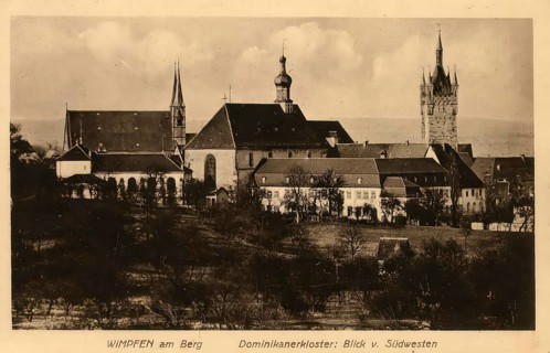 Historical postcard, picture postcard, Dominican monastery, Wimpfen a. Berg, Baden-Württemberg,