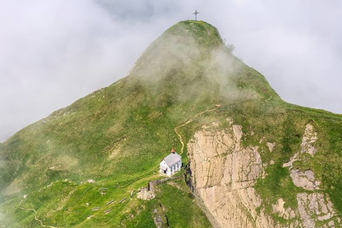 Chapel on Mount Pilatus in the Swiss Alps in Pilatus, Switzerland
