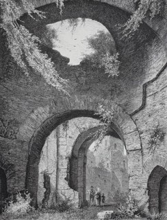 The ruins of the Baths of Caracalla, Baths of Caracalla, Thermae Antoninianae, in 1800, ancient