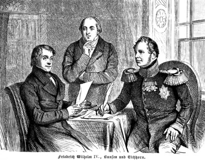 King Friedrich Wilhelm IV, Ambassador to the Holy See in Rome Karl Josias Freiherr von Bunsen, and