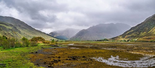 Panorama of Ault a'chruinn, Loch Duich, Scotland, UK
